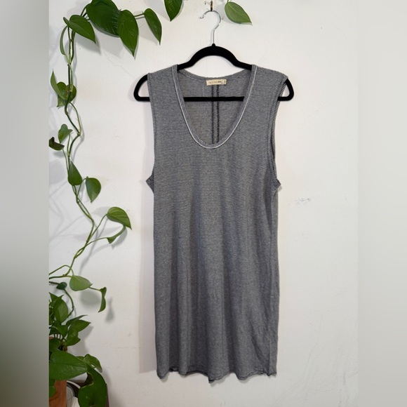 Rag and Bone Light Striped Jersey Weight Mini Linen Blend VNeck Dress d - Picture 3 of 11